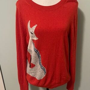 LOFT Sweater with Fox Motif Sz L